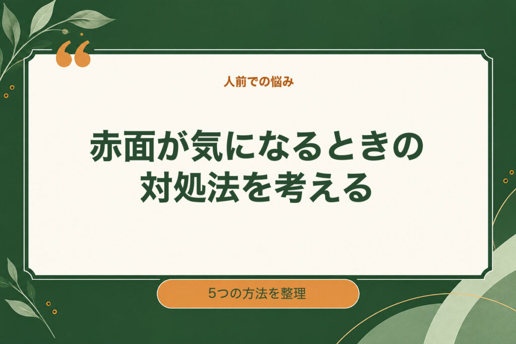 赤面が気になるときの対処法を考える。5つの方法を整理