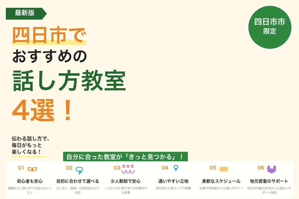 【2026年最新】四日市市でおすすめの話し方教室4選